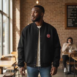 Detroit Red Wings Black Bomber Wool Jacket Vantage VCC Club Collection XL